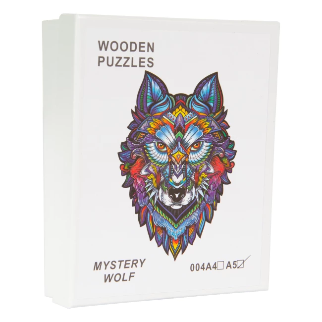 A5 Houten puzzel wolf