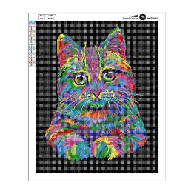 Diamond Painting 40x50cm Rainbow Cat